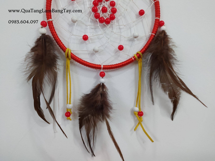 dreamcatcher đẹp đỏ trắng nâu